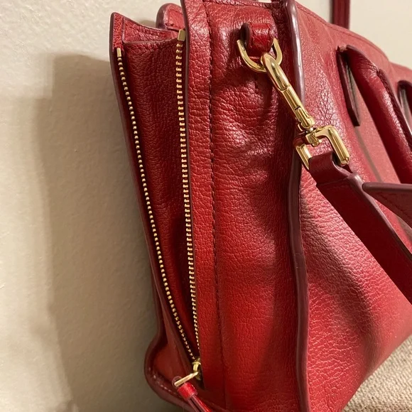 💯VERY RARE Tory Burch Leather Satchel in Red Leather - Picture 5 of 10